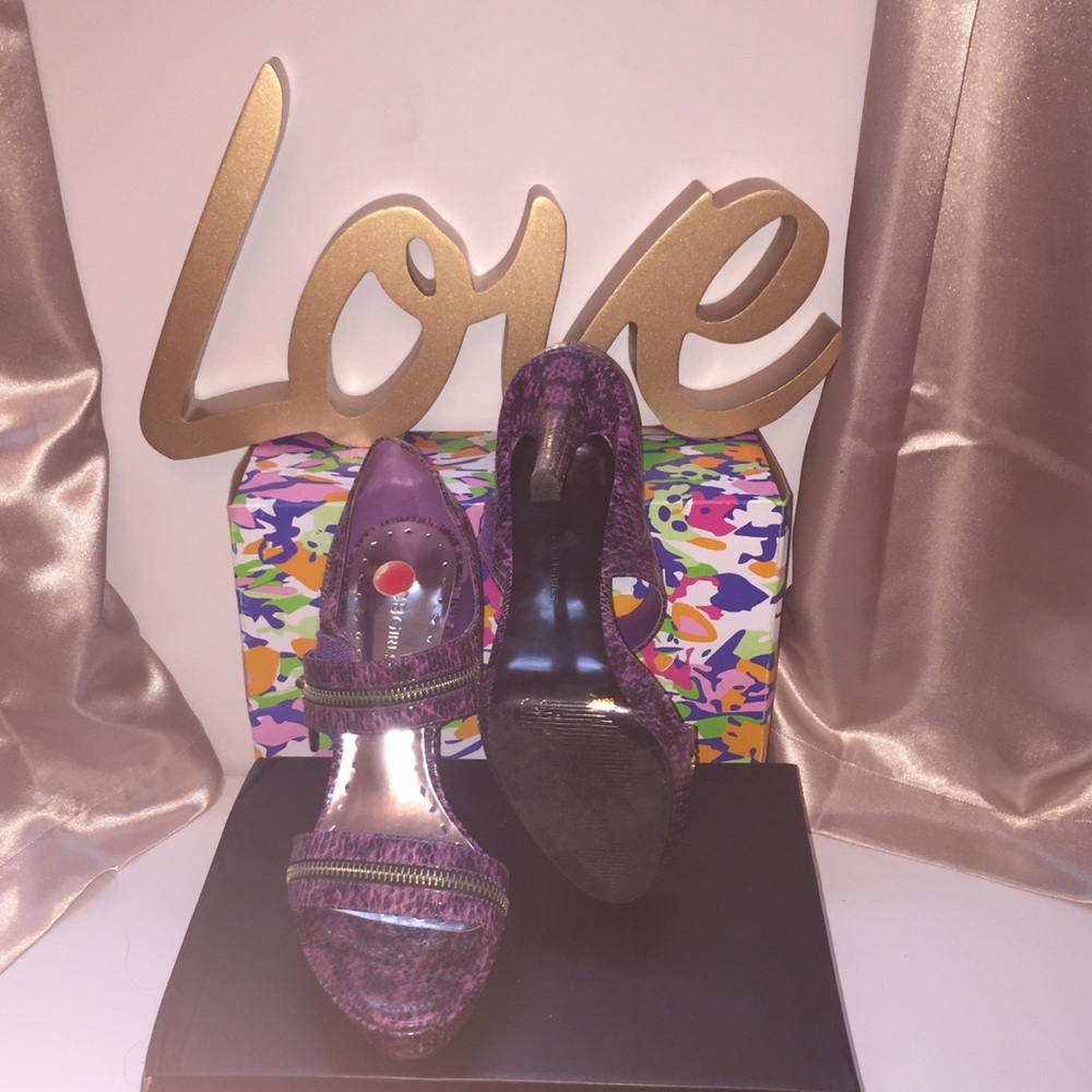Grape gator skin heels